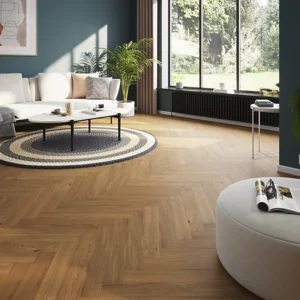 Visby Modern Herringbone Oak Engineered Real wood top layer flooring, 1.94m²
