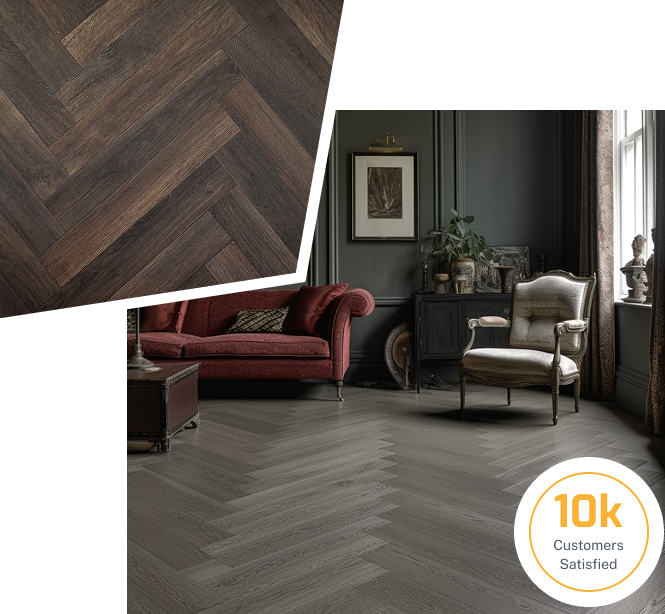 Herringbone floor pattern