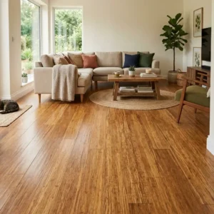 Natural Strand-Woven Bamboo Flooring for Living Rooms