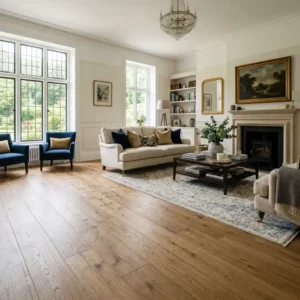 Wide-Plank Laminate Flooring for Elegant Living Rooms