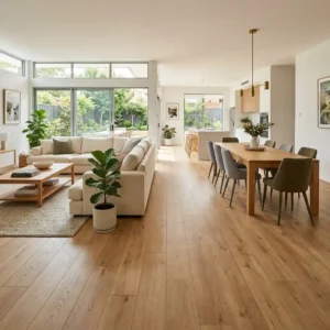 Light Oak SPC Click Flooring for Open-Plan Living Areas